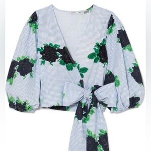 Floral Sequin Wrap Top | GANNI